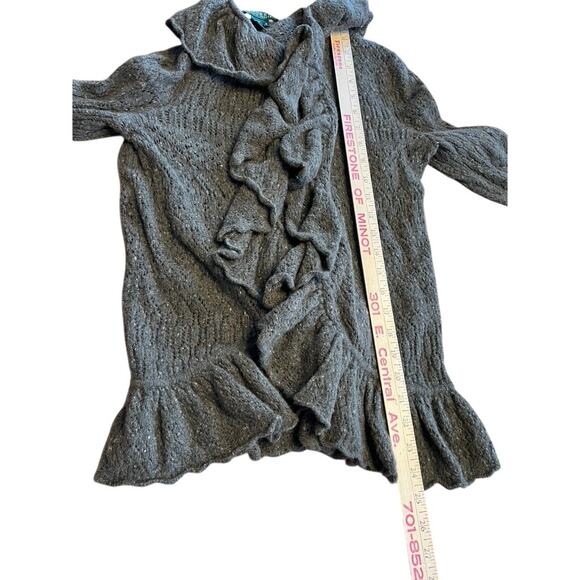 Ralph Lauren Gray Ruffle Sweater - Picture 2 of 11